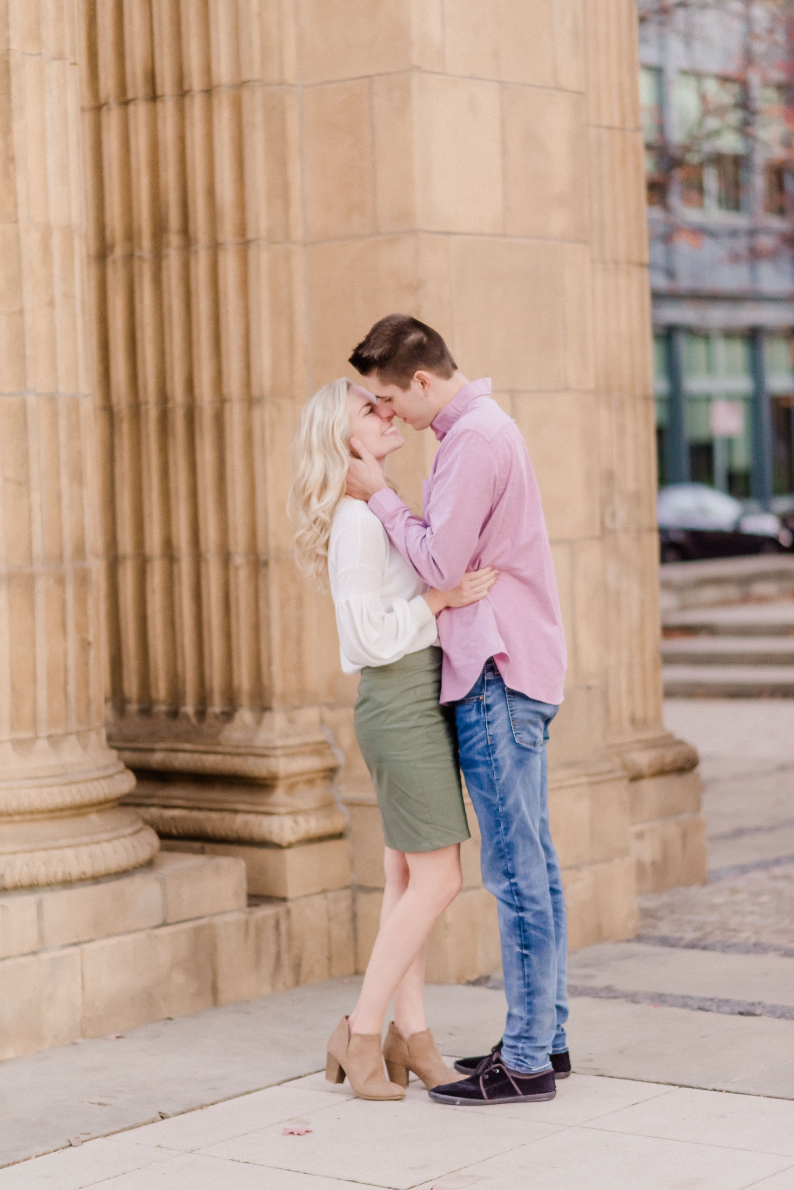 Engagement session in Uptown Westerville, Ohio | Transparency Photography