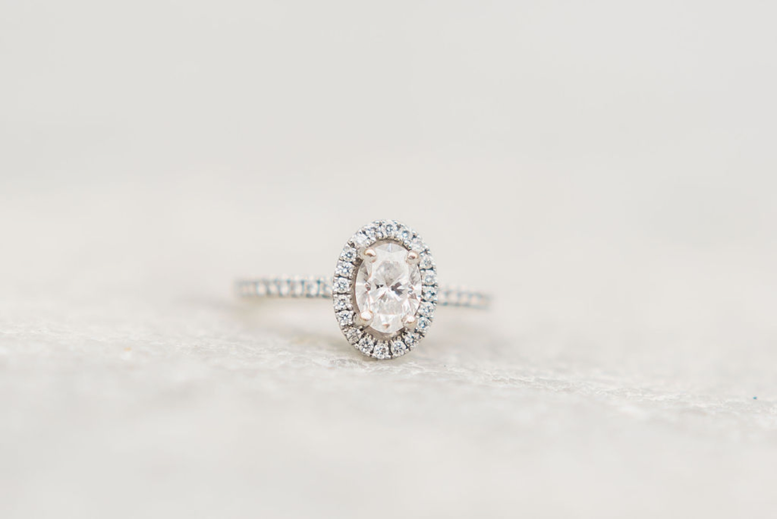 Oval solitaire diamond engagement ring
